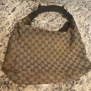 Authentic Brown Gucci horsebit purse bag